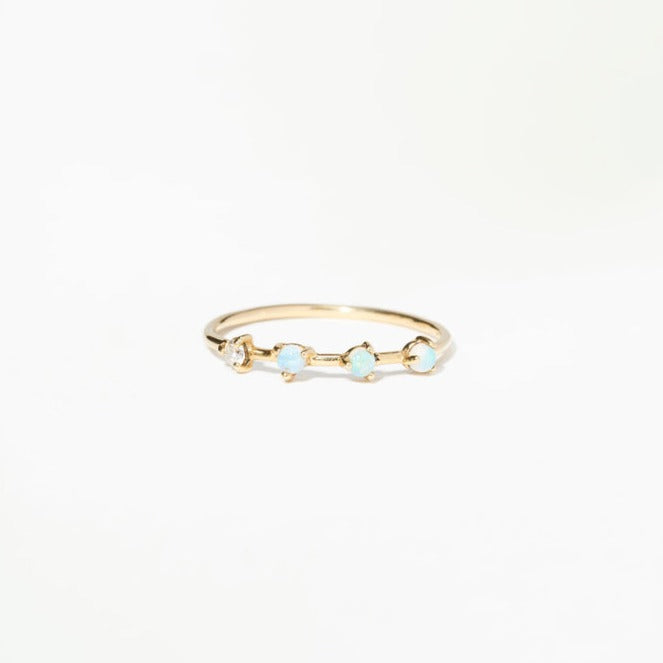 Wwake | Four Step Ring with Opals and Diamond – LAPIS