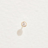 Bezel Set Petite Diamond Stud Earring (Single)