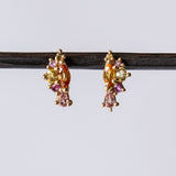 Yellow and Pink Sapphire Navette Creeper Earrings