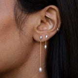 Wwake | Long Pearl Shower Earrings