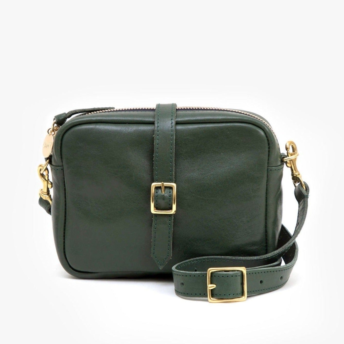 Leather crossbody bag Clare V Green in Leather - 26323589