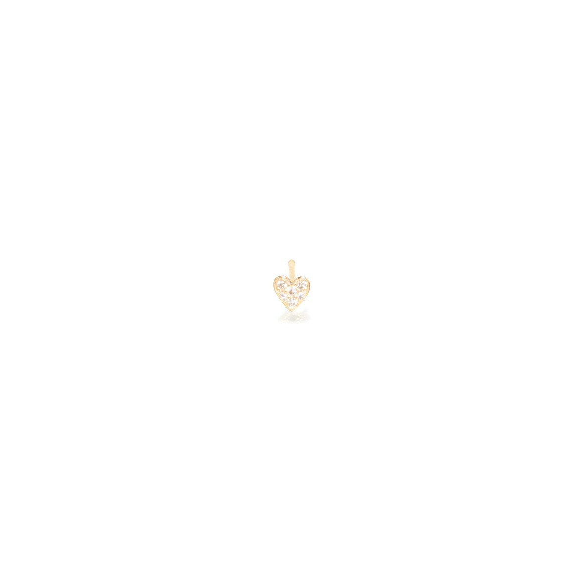 Zoe Chicco gold pave diamond heart charm. front view