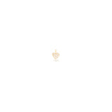 Zoe Chicco gold pave diamond heart charm. front view