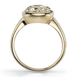 Single Stone gold ring with diamond, side view