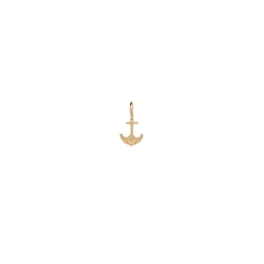 Zoe Chicco gold anchor charm, front view