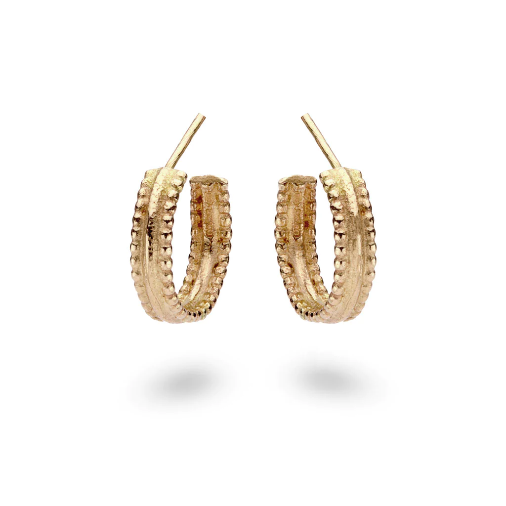 Ruth Tomlinson | Double Beaded Gold Hoop Earrings