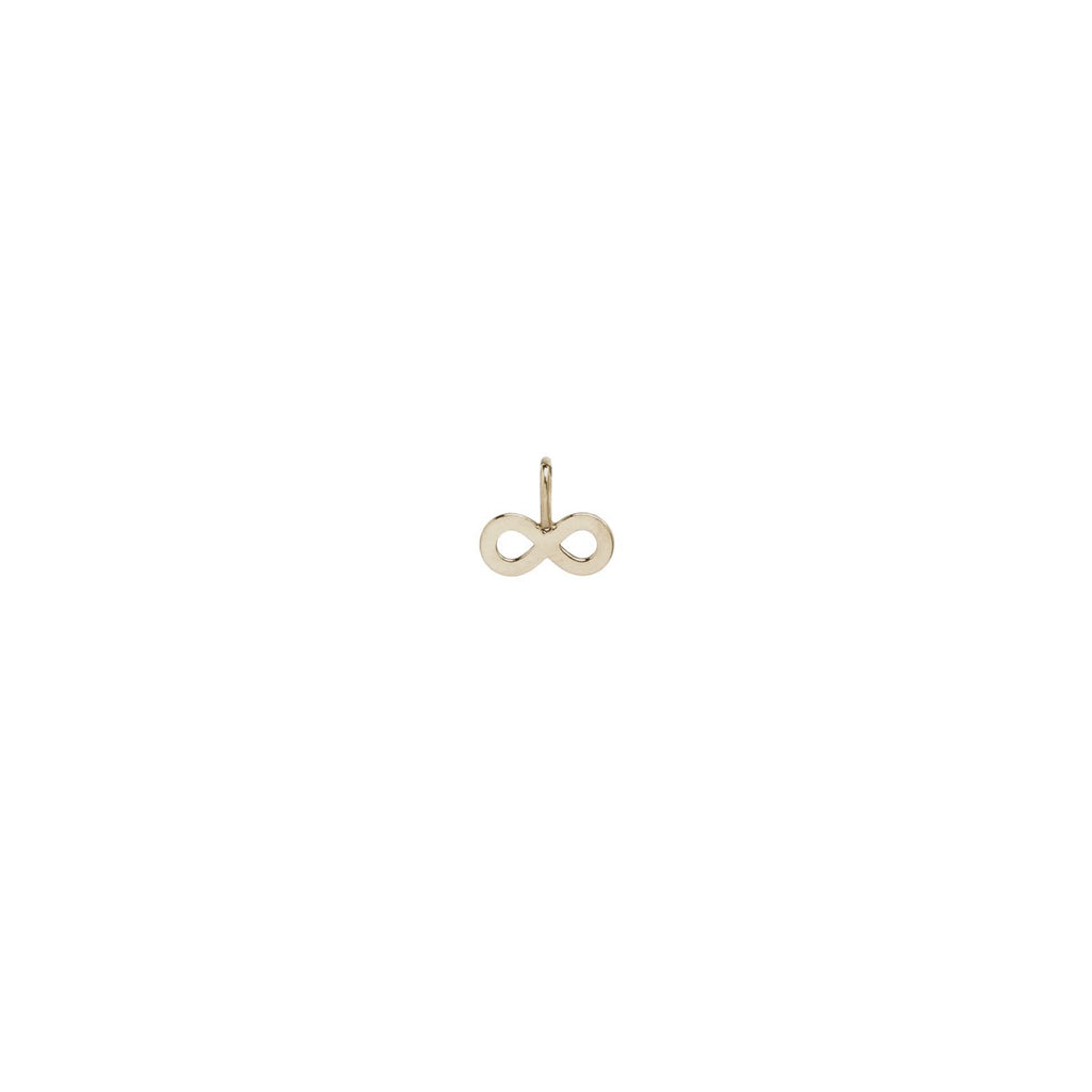 Zoe Chicco white gold infinity charm, front view