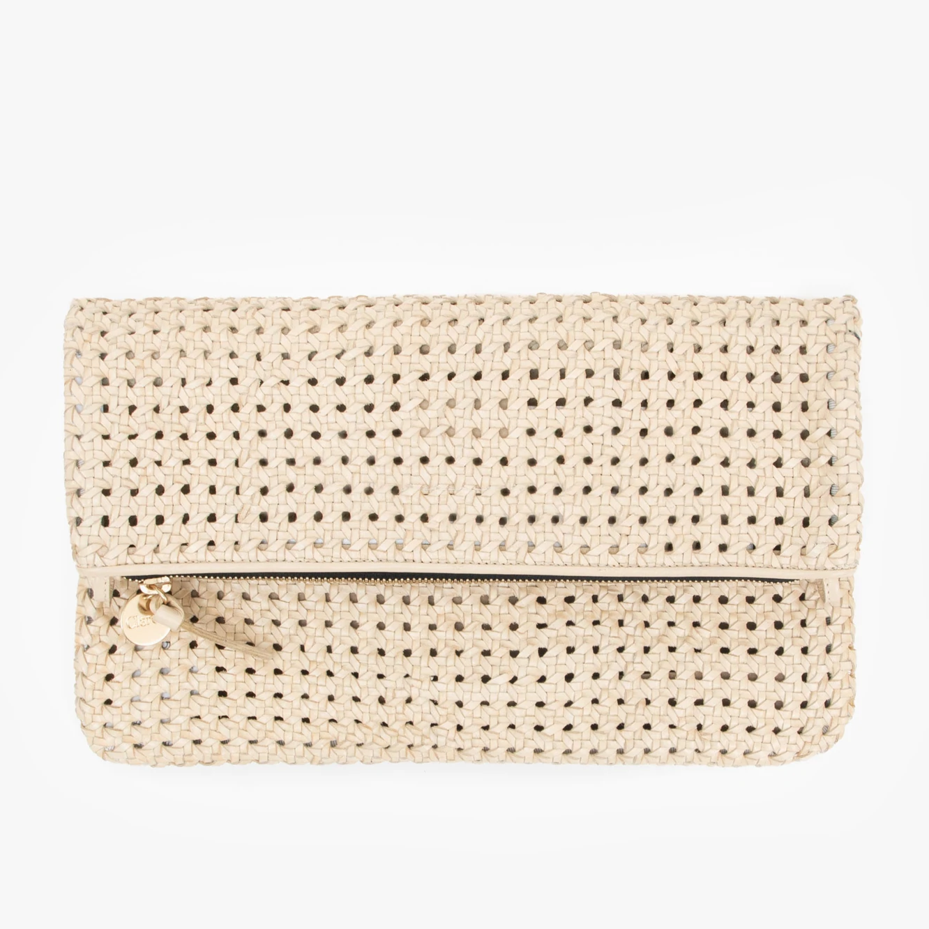 Rattan Foldover Clutch w/ Tabs in Cream Clare V. is the place to shop for  the most extensive selection of products online
