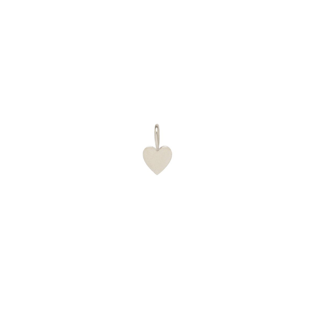 Zoe Chicco white gold heart charm, front view