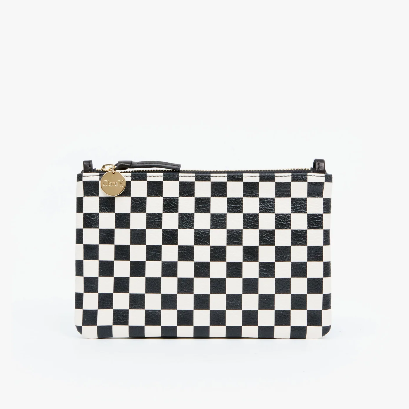 Clare V. Flat Clutch w/ Tabs in Suede, Nappa and Rustic Patchwork
