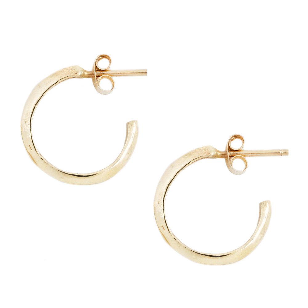 Adeline gold hoop earrings, side view