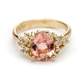 Ruth Tomlinson | Pink Tourmaline and Diamond Ring with Granules