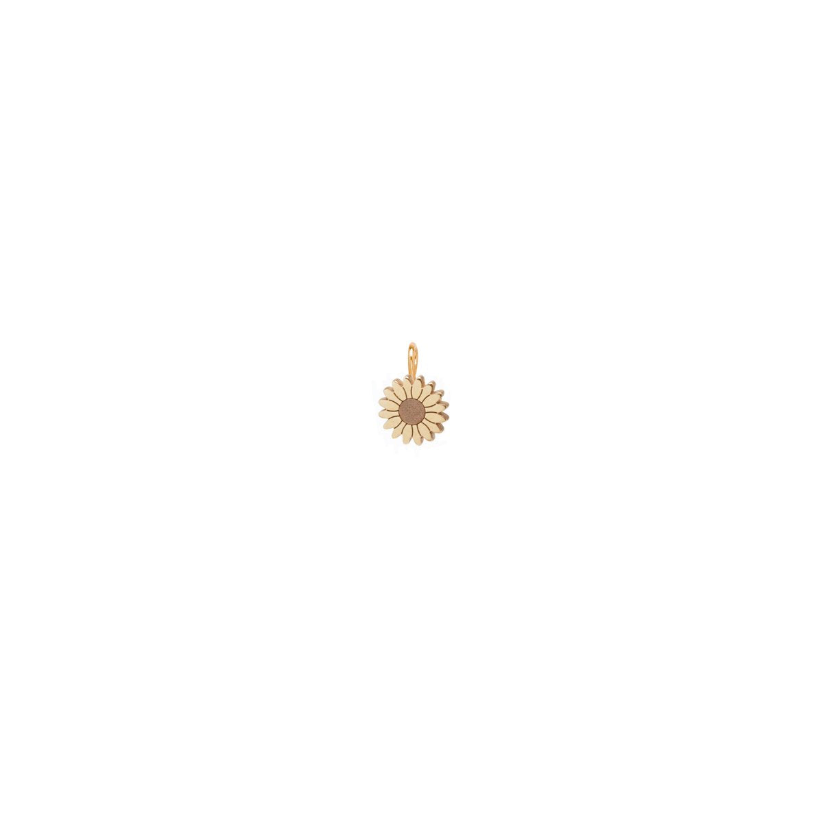 Zoe Chicco gold sunflower charm, front view