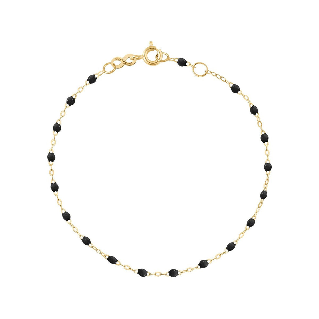 Gigi Clozeau black and gold beaded bracelet, top view