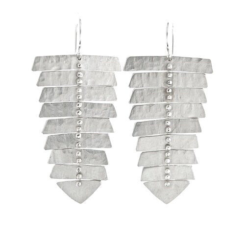 Sarah Swell sterling silver chain earrings, front view