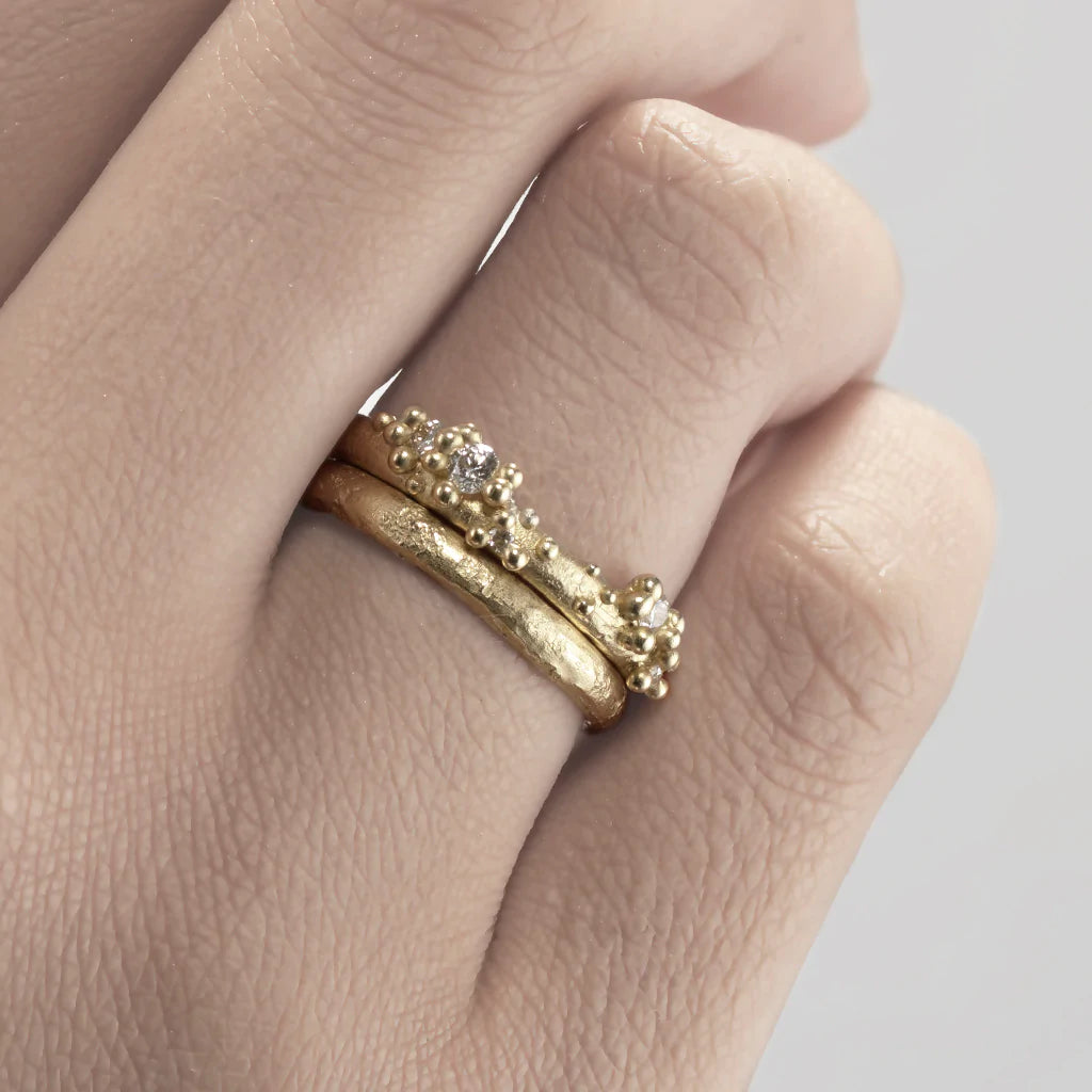 Ruth Tomlinson | Textured Raw Gold Wedding Band
