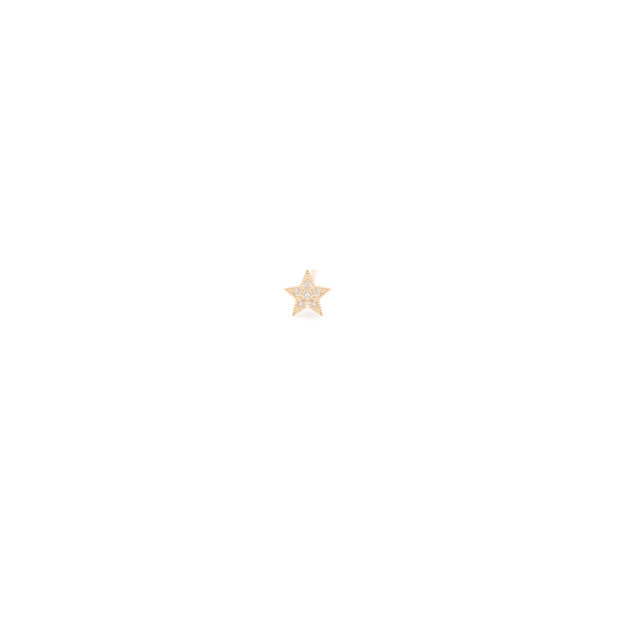 Zoe Chicco gold star stud earrings with diamonds, front view