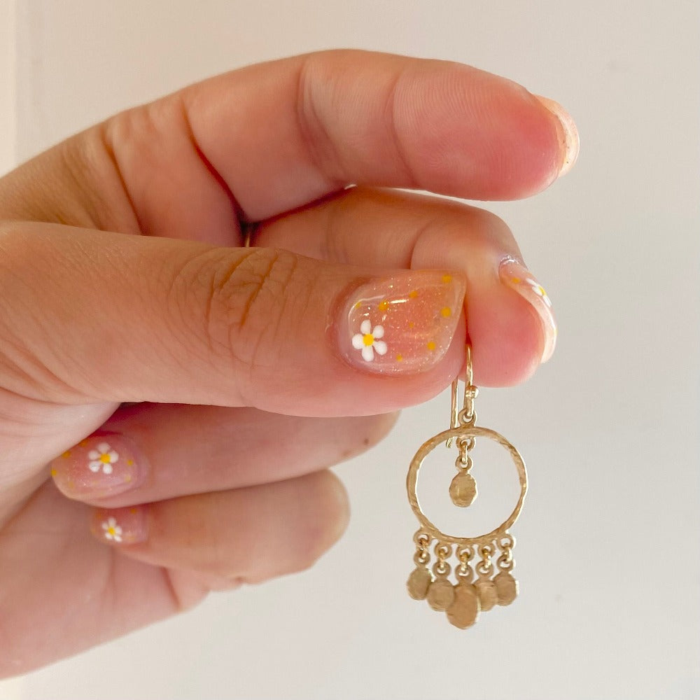 Victoria Cunningham | Dangling Golden Flake Hoop Earrings