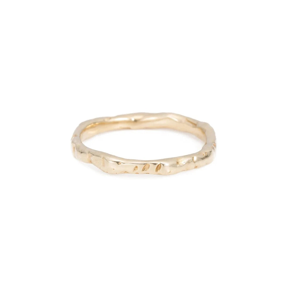 Communion by Joy textured gold band, front view