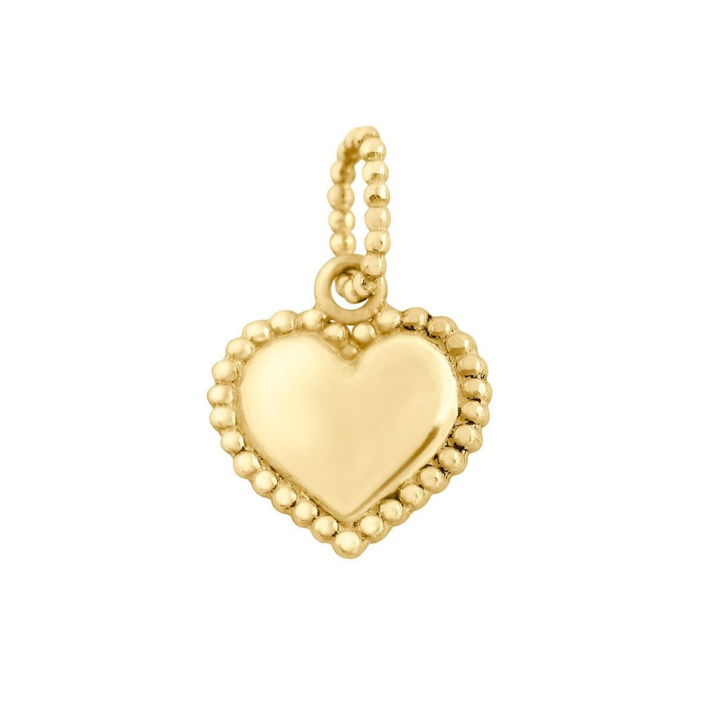 Gigi Clozeau gold heart shaped charm, front view