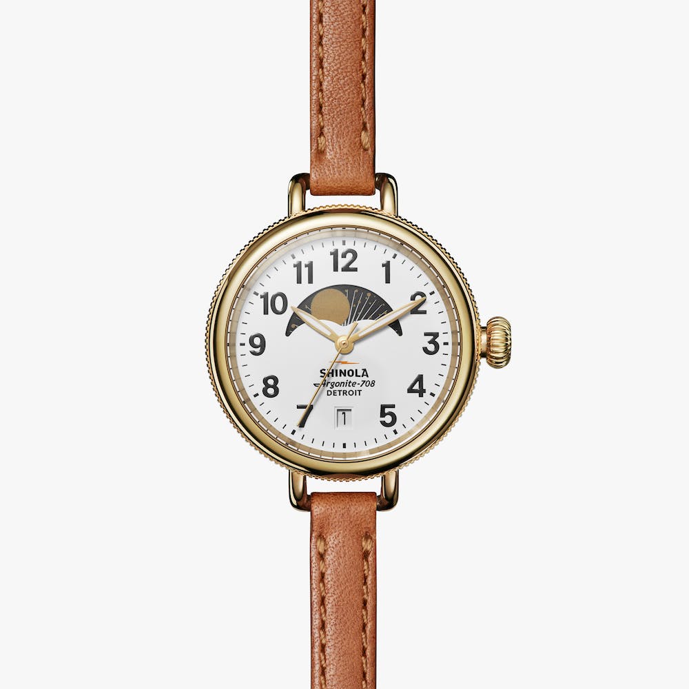 ステラ・ルー - panna Shinola The Runwell 41mm Moon Phase Gold White | Watches.com
