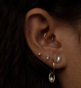 Wwake | Two-Step Opal and Diamond Earring (Single)