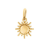 Gigi Clozeau gold sun shaped charm, front view