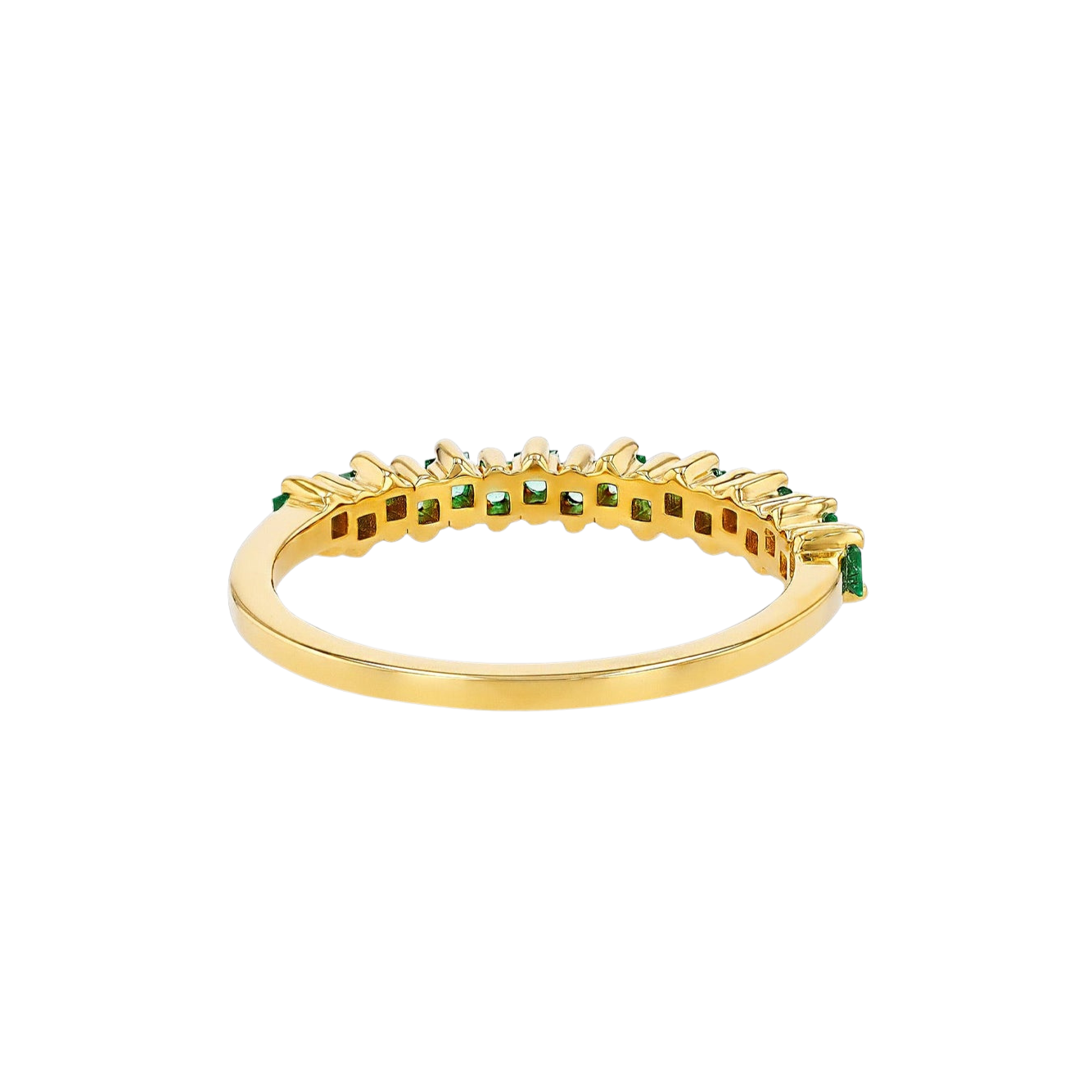Suzanne Kalan | 18k Princess Cut Emerald Mini Half Band