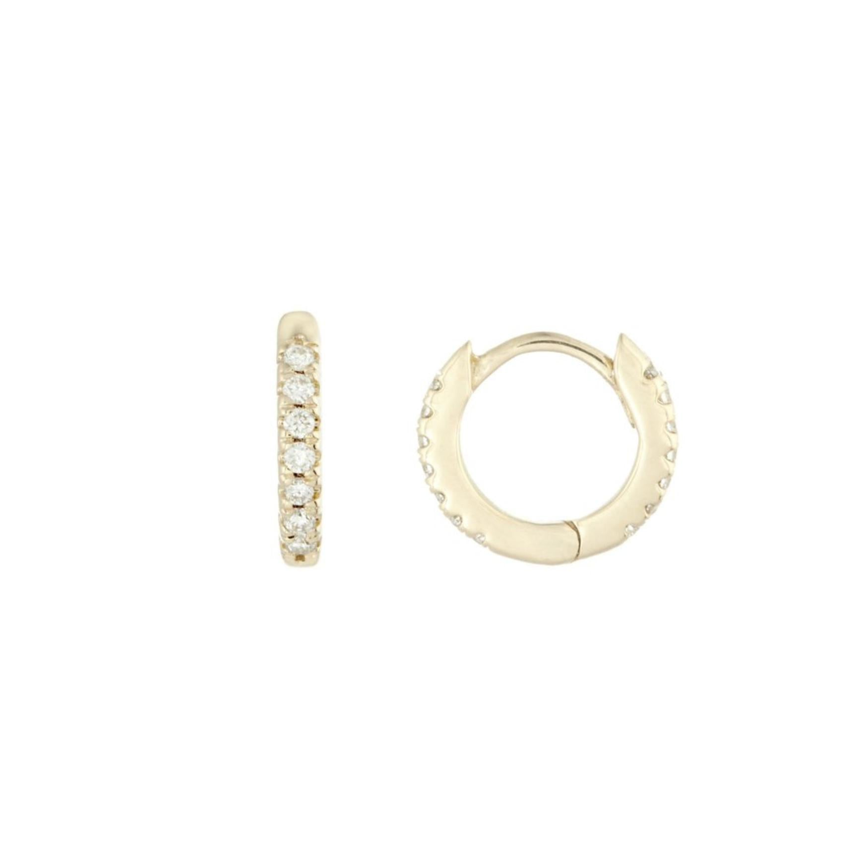 Junior Pave Diamond Hoops