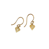 Victoria Cunningham | Tiny Heart Drop Earrings with Diamond
