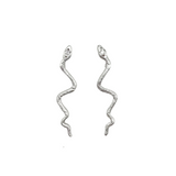 Victoria Cunningham | White Gold Snake Stud Earring with Diamond (Single)