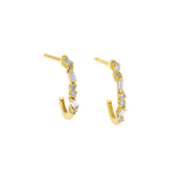 Suzanne Kalan | 18k Classic Diamond Thin Mix Mini Hoop Earrings