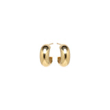 Zoe Chicco thick gold hoops, front view