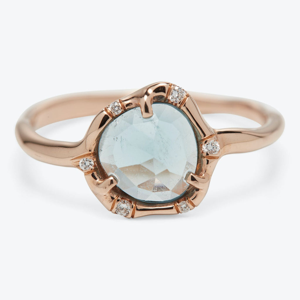 Sirciam rose gold and tourmaline ring, front view