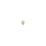 Zoe Chicco gold skull stud earrings with diamond, front view