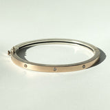 Rene Escobar sterling silver and rose gold bracelet with diamonds, front view