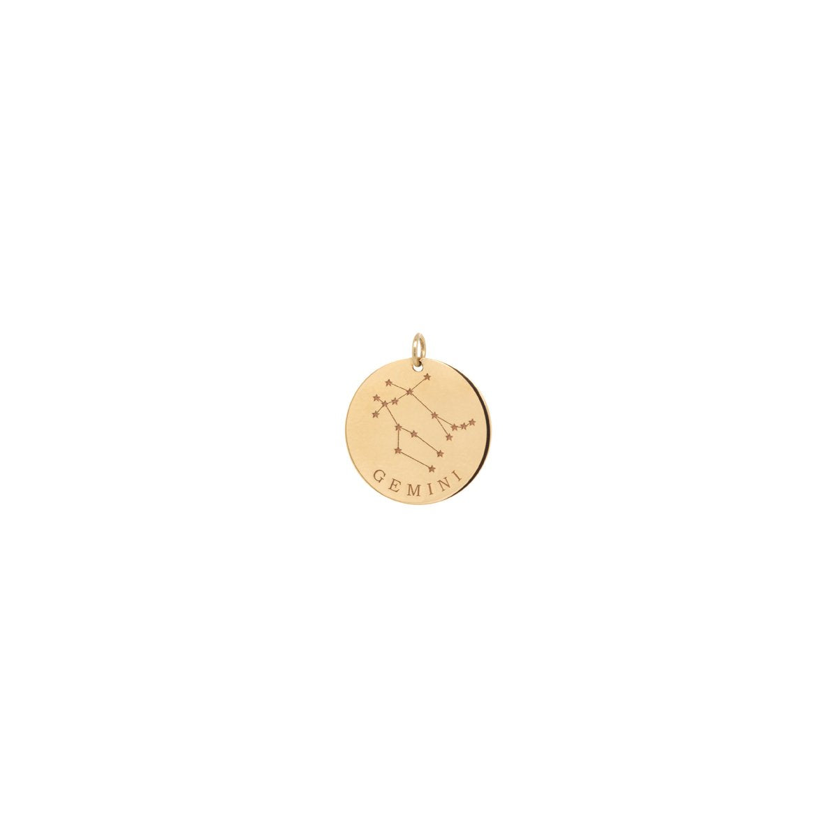 Zoe Chicco gold gemini constellation charm, front view