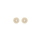Zoe Chicco gold and pave diamond stud earrings, front view