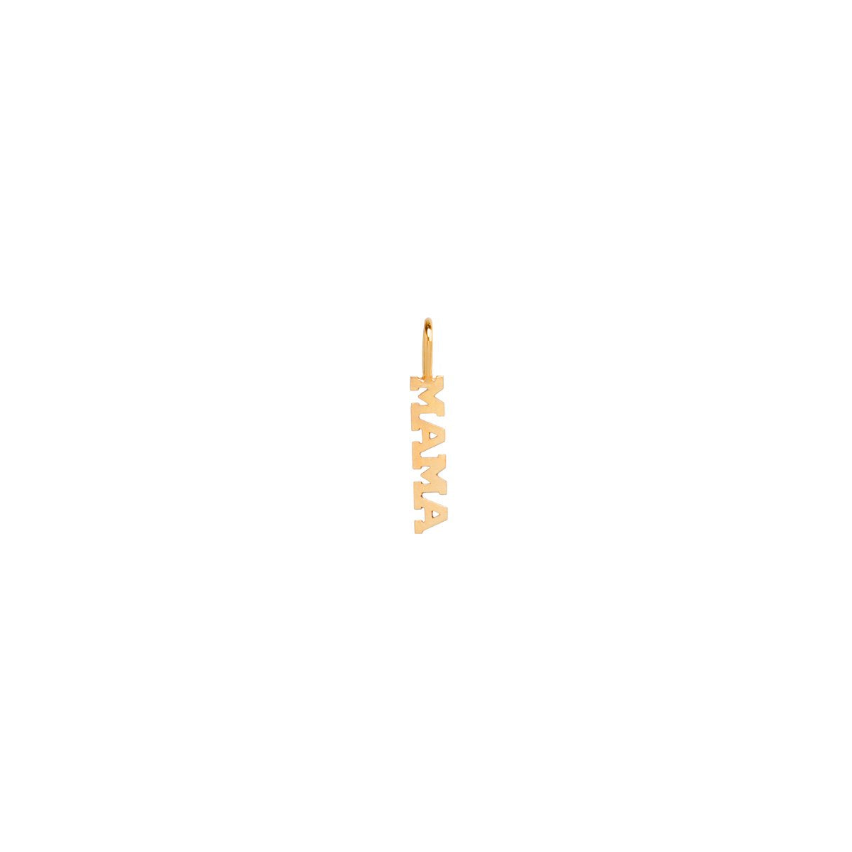 Zoe Chicco gold mama text charm, front view