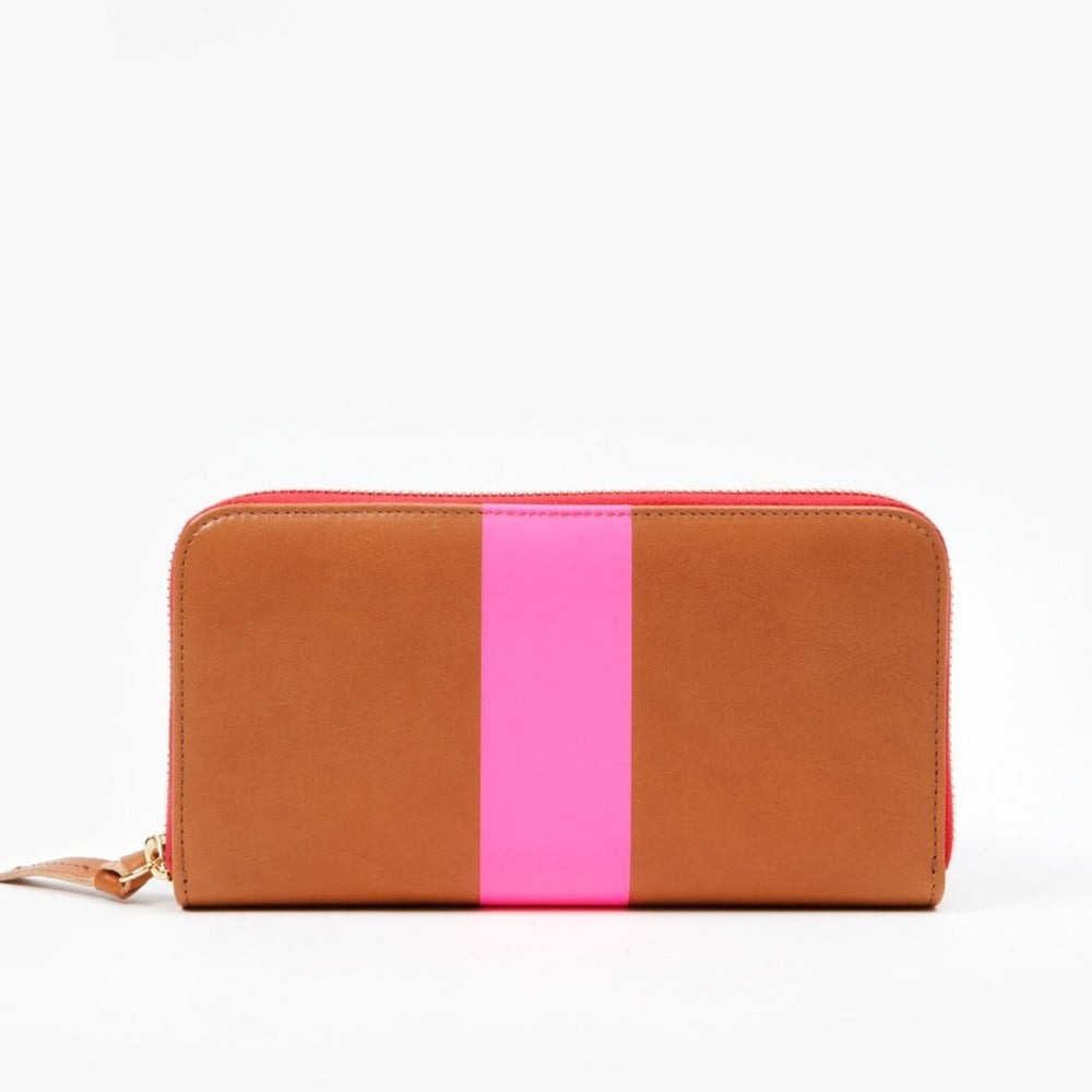 Clare v petite fashion leather zip wallet