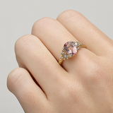 Ruth Tomlinson | Pink Tourmaline and Diamond Ring with Granules