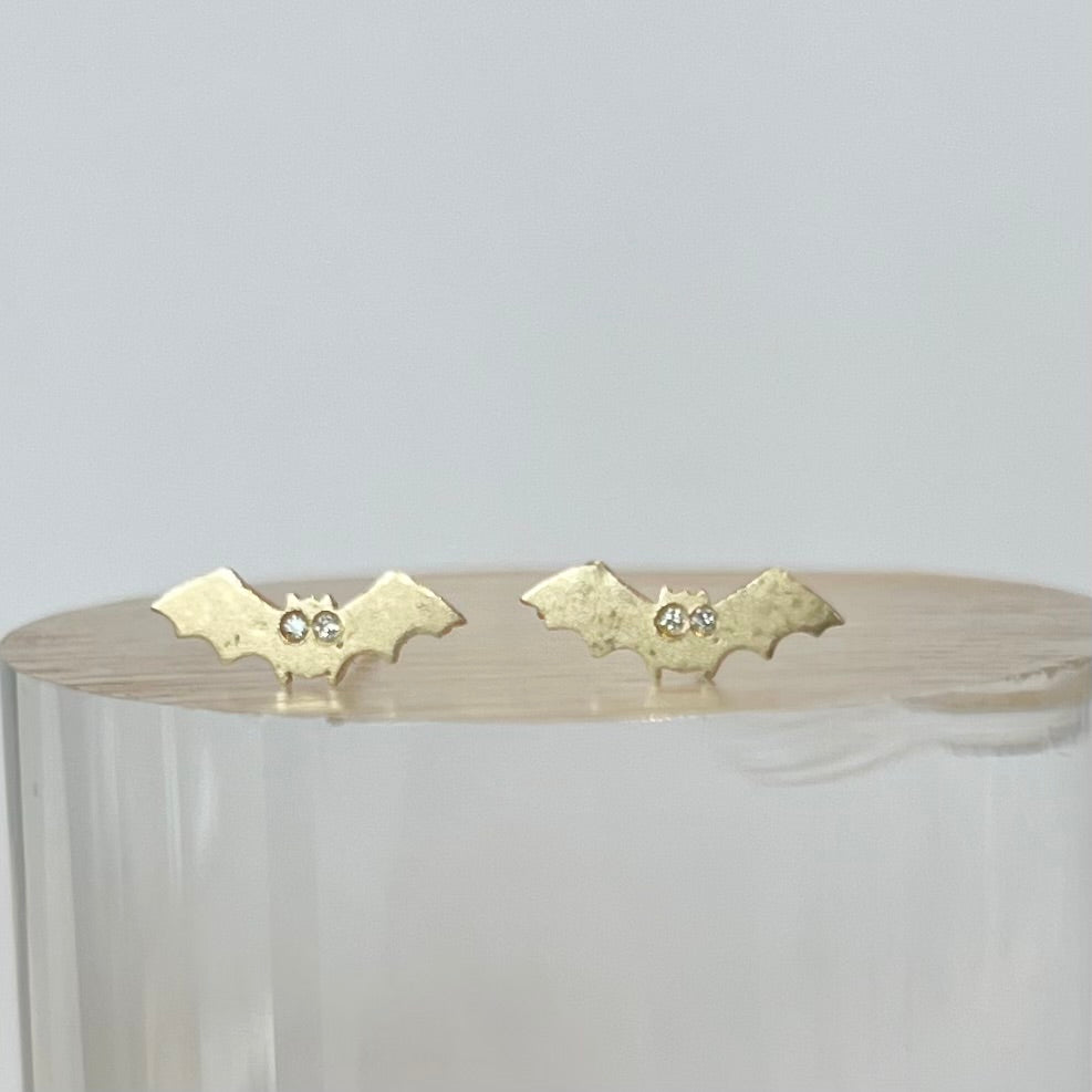 Victoria Cunningham | Bat Stud Earring with Diamond (Single)