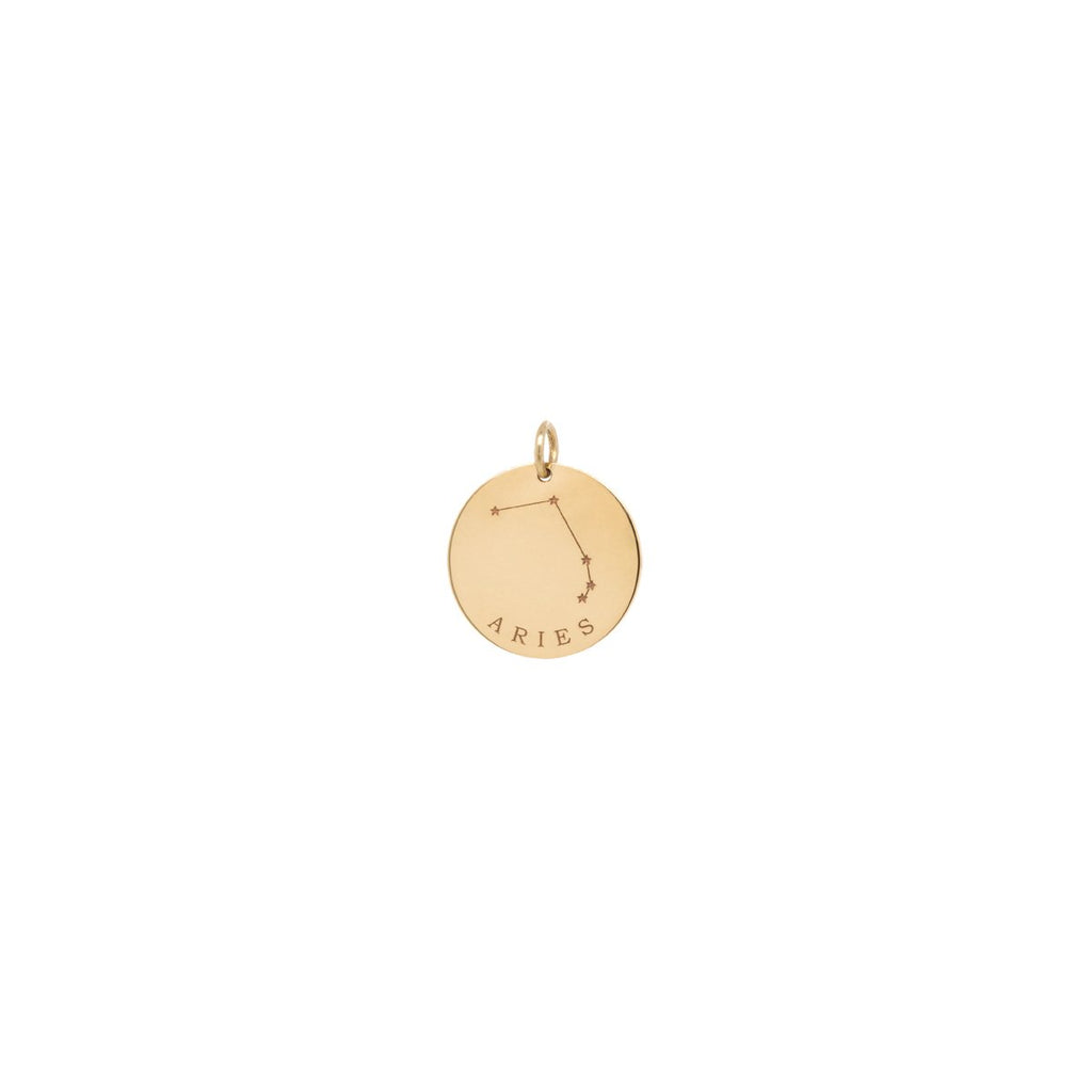 Zoe Chicco gold aries constellation circle charm, front view