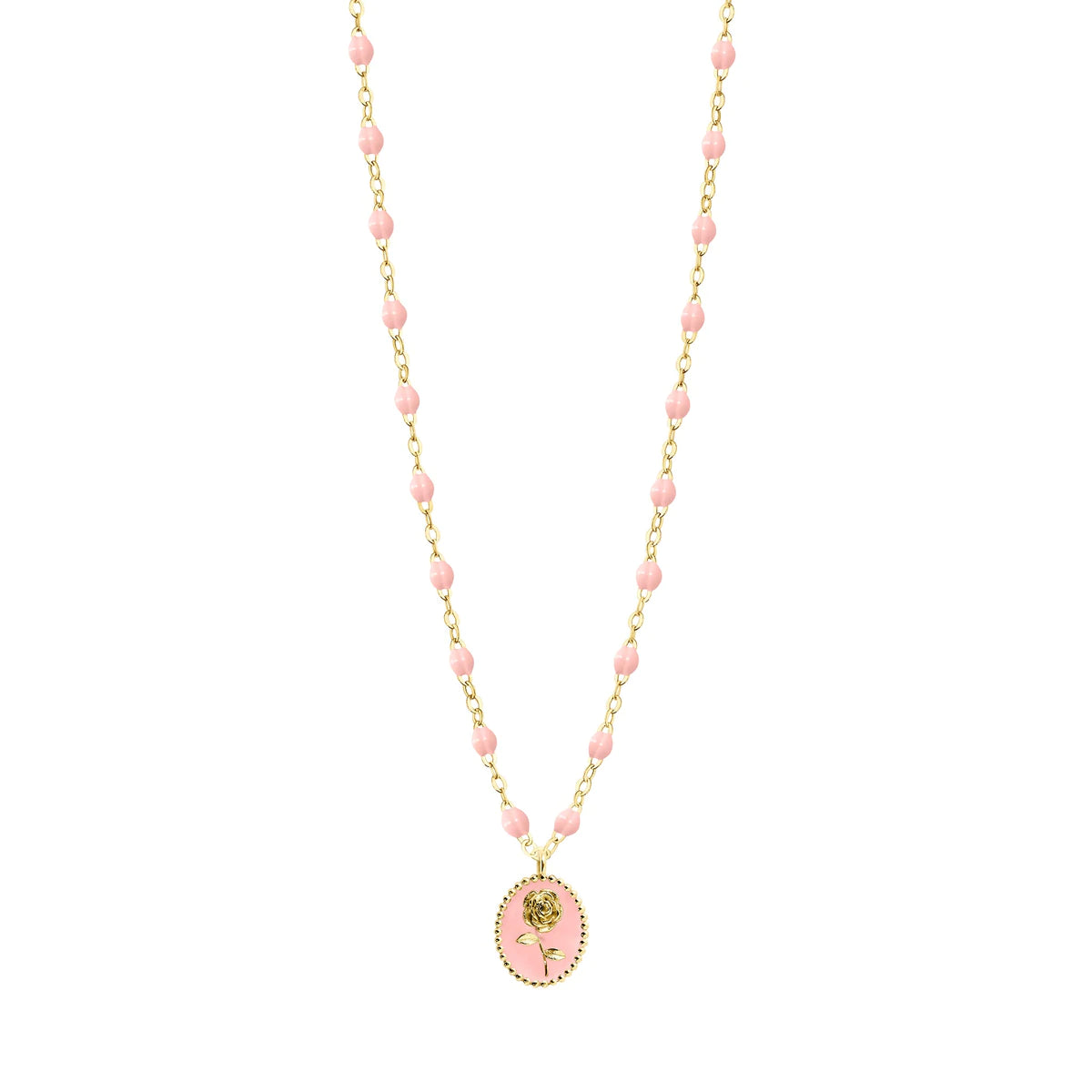 Baby Pink Rose Charm Necklace, 16.5”