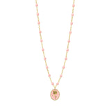 Baby Pink Rose Charm Necklace, 16.5”