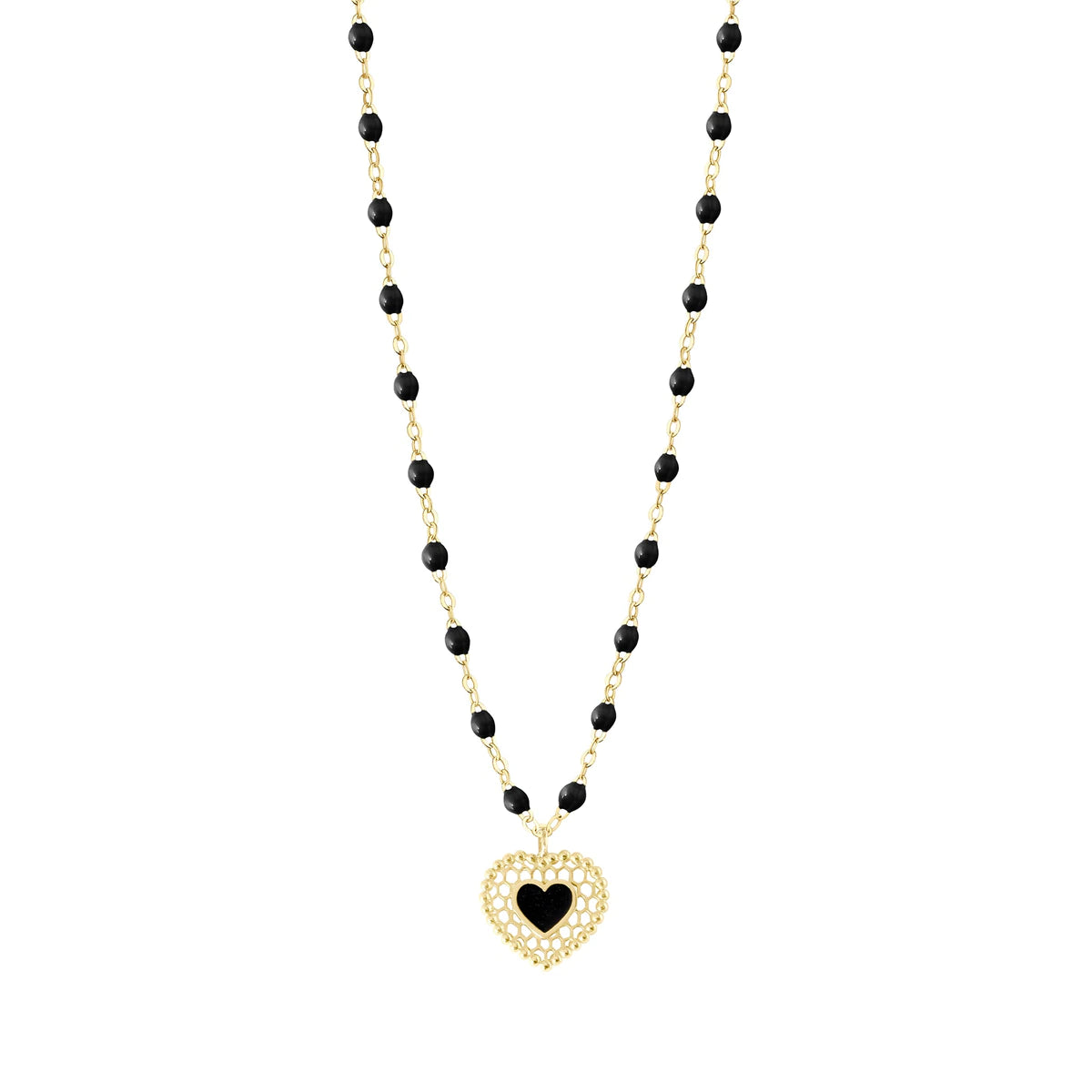 Lace Heart Necklace, Black
