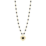 Lace Heart Necklace, Black