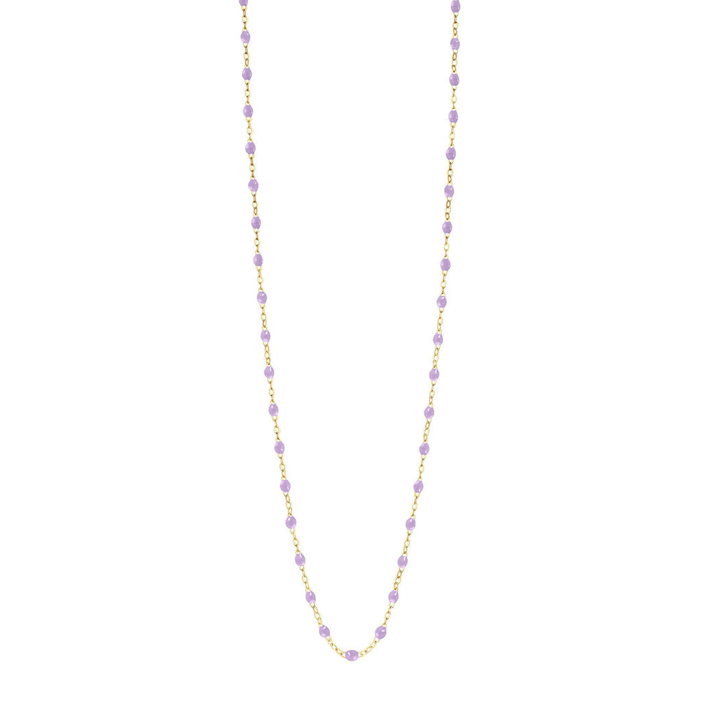Gigi Clozeau light purple and gold beaded necklace, front view