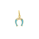 Turquoise Horse Shoe Charm with Diamonds