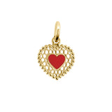 Poppy Lace Heart Charm